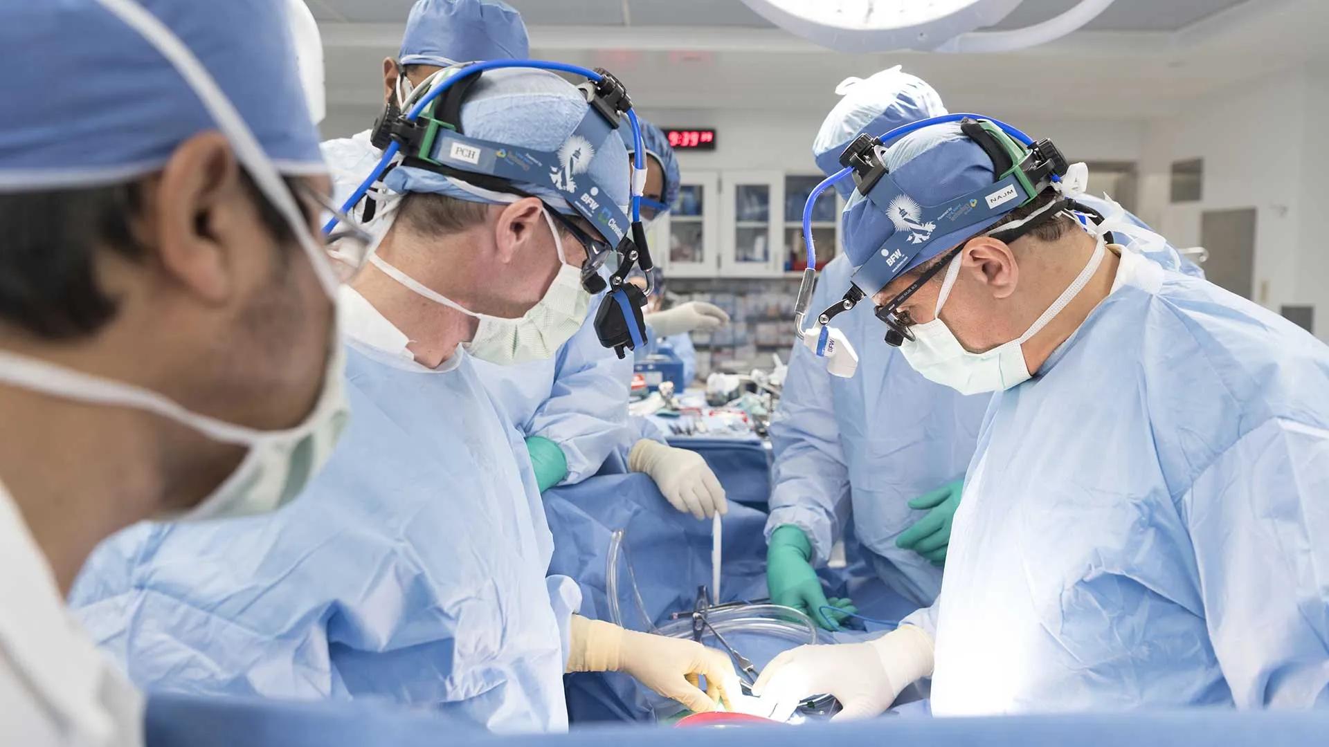 Doctors during surgery