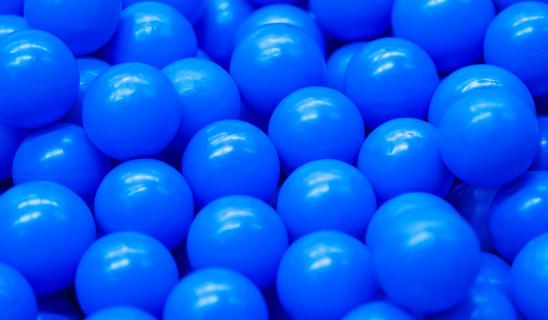 A bunch of blue balls